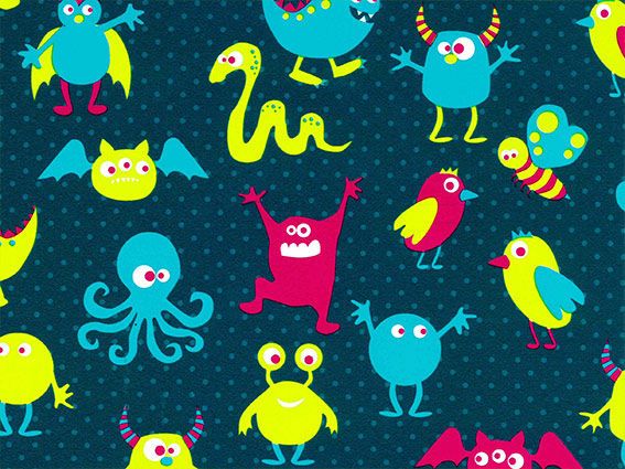 Papier cadeau monsters  50cm x 100m