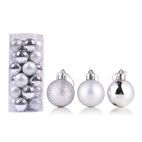 Balls X-mas 3 cm  silver (24pcs)