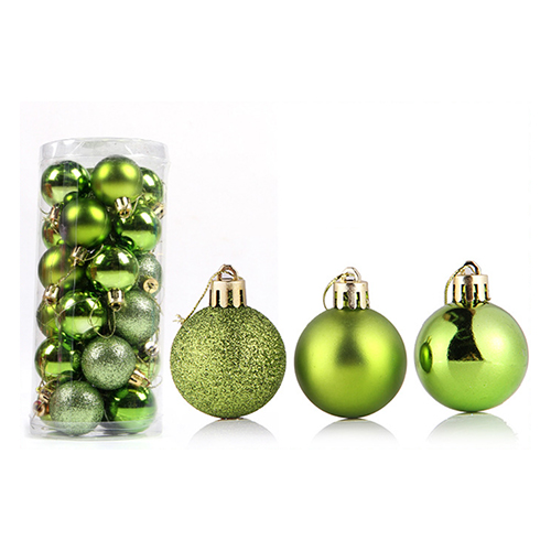 Balls X-mas 3 cm  green (24pcs)