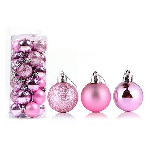 Balls X-mas 3 cm  pink (24pcs)