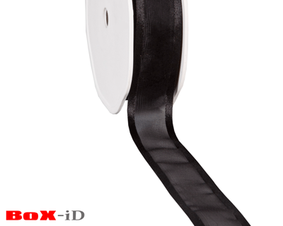 Organza satin edge 09 black 25 mm x 25 m