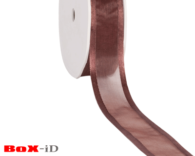 Organza satin edge 48 brown 25 mm x 25 m