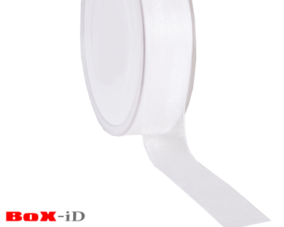Organza woven edge    01 weiss     25mm x 50m