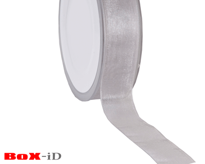 Organza woven edge    05 grau    25mm x 50m