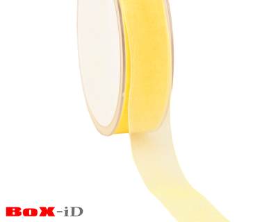Organza woven edge    14 gelb grün     25mm x 50m