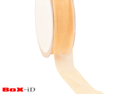 Organza woven edge    17 gold     25mm x 50m