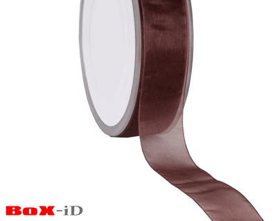 Organza woven edge  48 braun     25mm x 50m