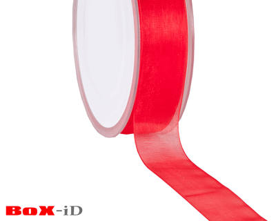 Organza woven edge    65 red       25mm x 50m
