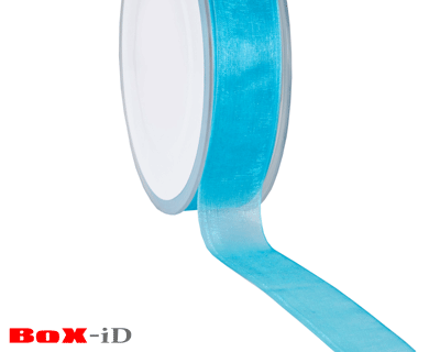 Profit Organza woven edge    72 turkois blauw      25mm x 50m