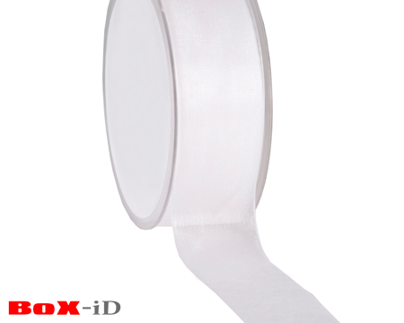 Organza woven edge 01/801  white 38mm x 25m