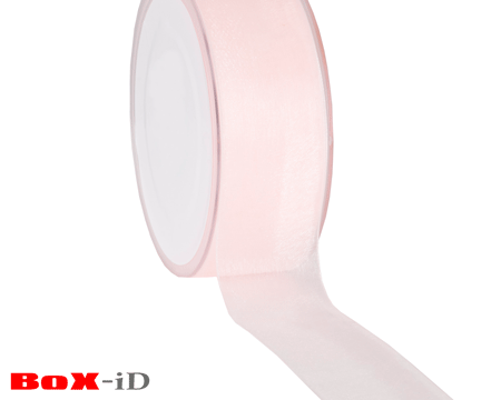 Organza woven edge 50/301 roze 38mm x 25m