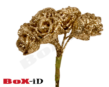 Rose Pin X-mas 9 cm  gold (72pcs)