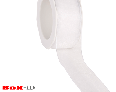 Org. woven edge wired 01 white 38mm x 20m