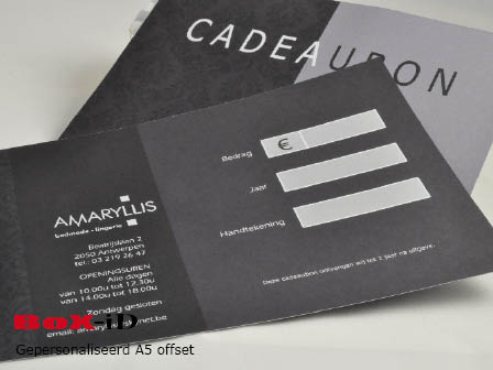 Cadeaubon gepersonaliseerd ft A5 postcard (250st)