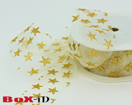 Sparkling stars cut edge  gold 38mm x 25m