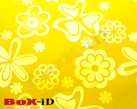 Wrappingpaper flowers yellow. 50cm x 100m