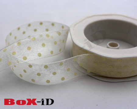 Voile dots 02 écru 25mm x 20m