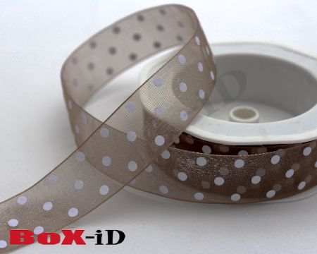 Voile dots 06 taupe 25mm x 20m