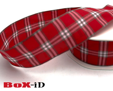 Burberry cotton check wired  red  38mm X 20m