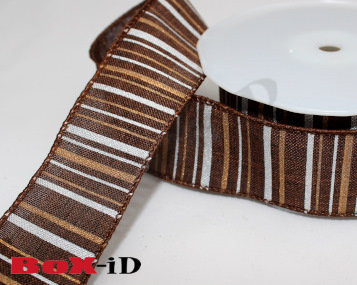 Luxury stripes wired brown  38mm x 15m