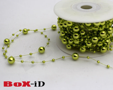 Round beads metal  green 8mm X 10m