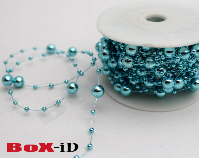 Round beads metal  bleu   8mm X 10m