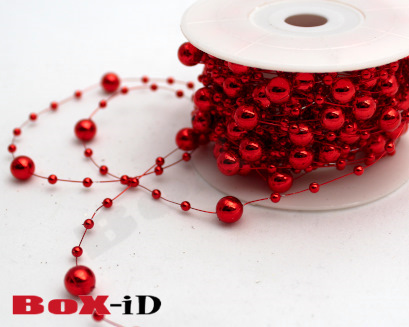 Round beads metal  red   8mm X 10m