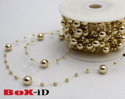 Round beads metal  Gold   8mm X 10m