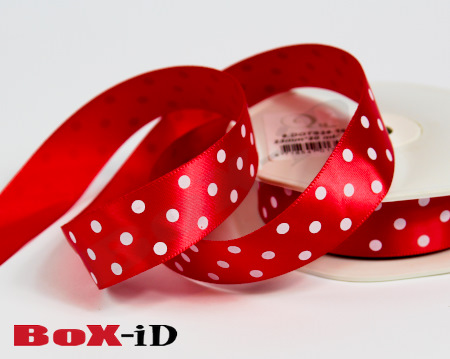 Dots single face satin 65 rouge  23 mm x 20 m