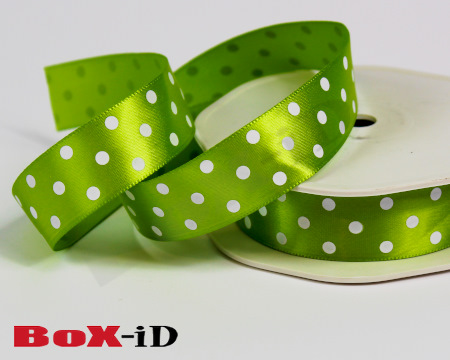 Dots single face satin 23 green   23 mm x 20 m