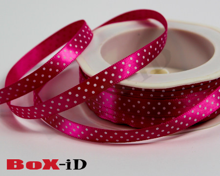 Dots single face satin 55 fuchsia   10 mm x 25 m