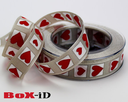 Liebesromanze : Grijs/rood          25mm x 20m