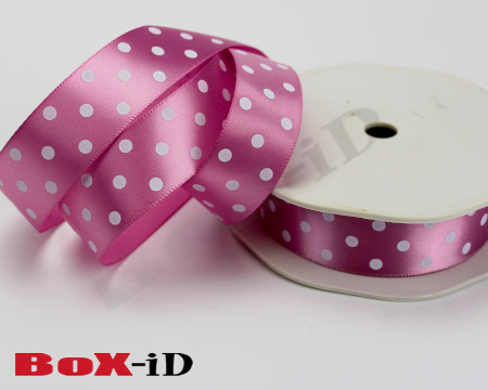 Dots single face satin 54 pink   23 mm x 20 m