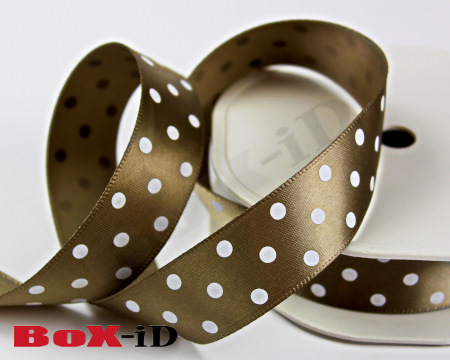 Dots single face satin 06 bruin   23 mm x 20 m