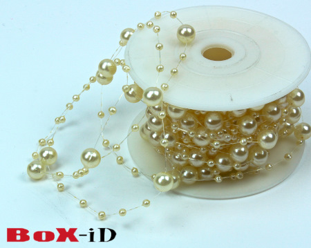 Round beads ecru   8mm X 10m