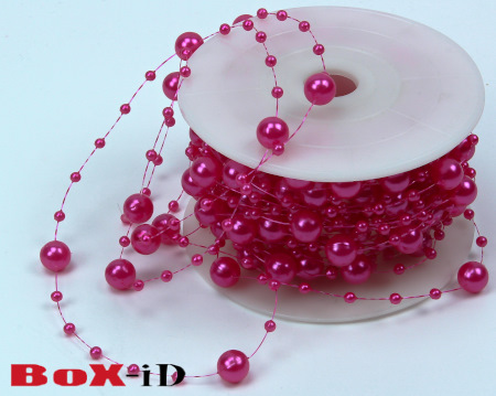 Round beads fuchsia  8mm X 10m