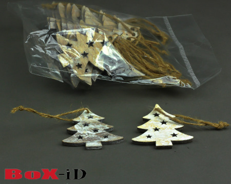 Wooden hangers with rope :  Tree2 (24st)