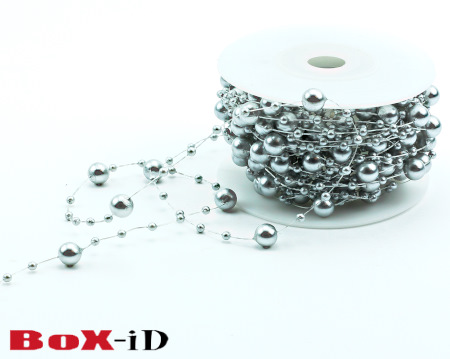 Round beads grau   8mm X 10m