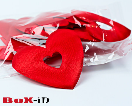 Deco Satin heart   rouge 80mm (12ex)