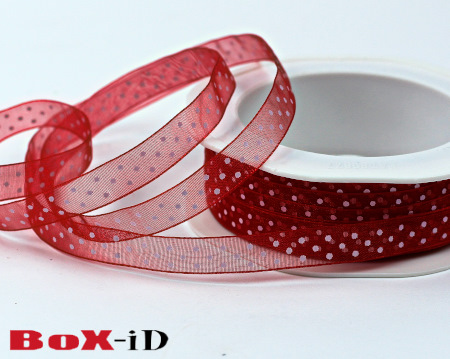 Voile dots 65 rouge    10mm x 20m