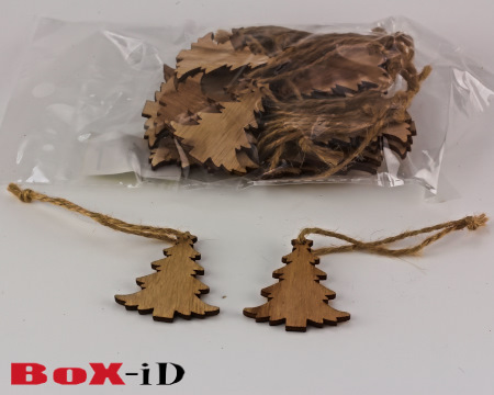 Wooden hangers with rope :  Tree3 natural  (24pcs)