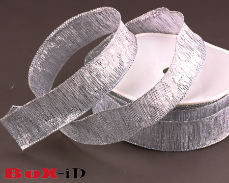 Glossy wired Silber  25mm x 15m