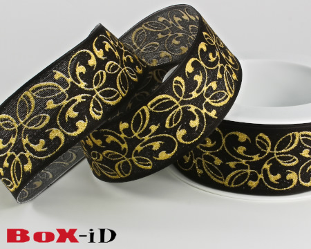 Winter Pattern  black/gold  40mm x 15m