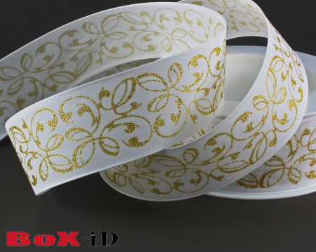 Winter Pattern  weiss/Gold  40mm x 15m