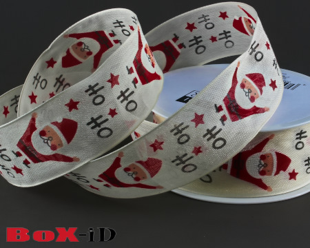 Ho Ho Santa wired cream  40mm x 15m
