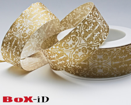 Arabesco wired   cream/gold  40mm x 15m