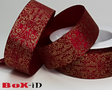 Arabesco mit Draht  cardinal red/gold  40mm x 15m