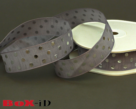 Shiny Dots  grey/silver   22mm x 15m