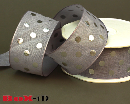 Shiny Dots  gris/argent   38mm x 15m