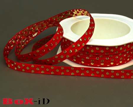 Shiny Dots  red/Gold   10mm x 20m